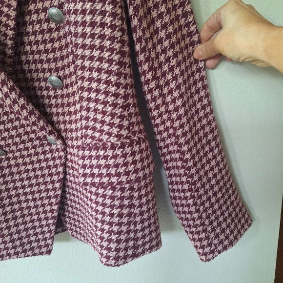 L'AGENCE Kenzie Double Breasted Houndstooth Blazer Womens Size 8 - Picture 3 of 8